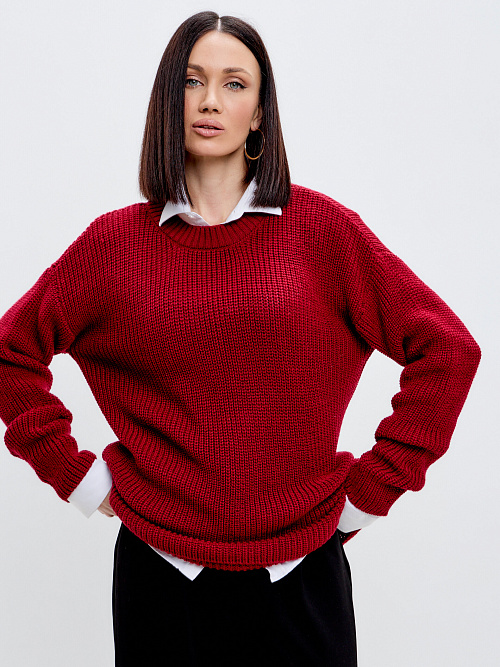 Джемпер оверсайз воздушный из шерсти мериноса женский 